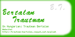 bertalan trautman business card